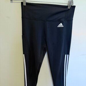 Adidas Aeroready three stripe leggings tights ankle womens size medium